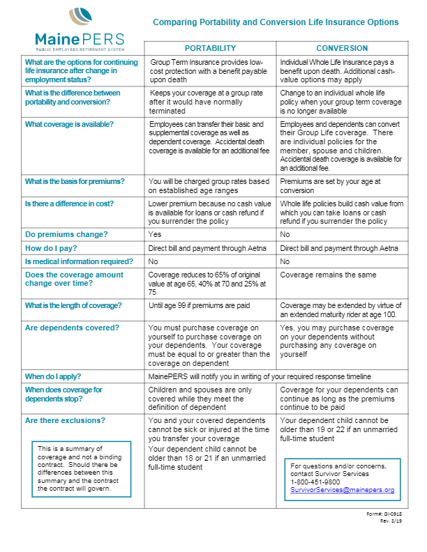 Group Life Insurance MainePERS Group Life Insurance MainePERS